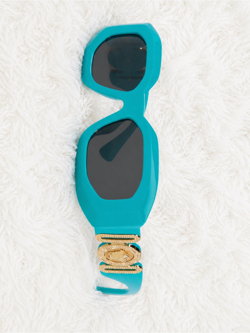 Versace Turquoise Sunglasses with Gold Medallion